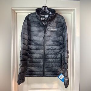 Mens Medium Columbia Powder Lite II Printed Jacket Black Puffer Insulated New